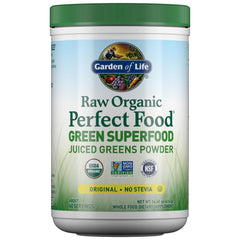 Garden of Life Super Greens bottle on kitchen counter boosts daily greens intake