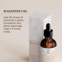 Garden Organics Guggul tincture label showing organic certification