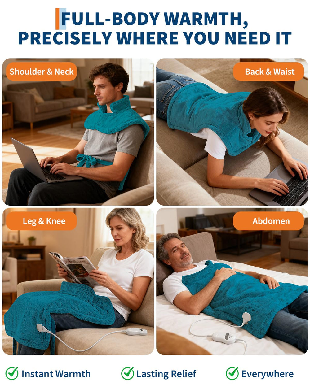 GarveeHome massaging pad offers 8 modes to customize your relaxation routine.