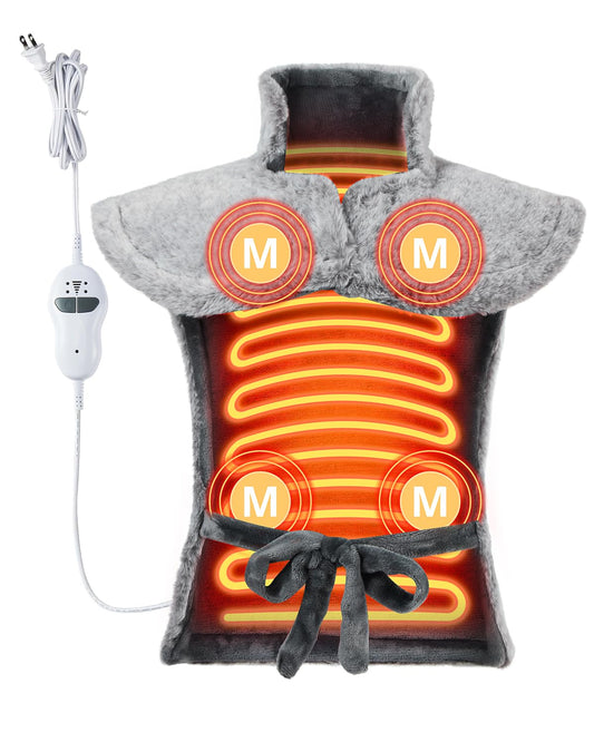 GarveeHome massaging heating pad targets neck-shoulders-back for targeted warmth