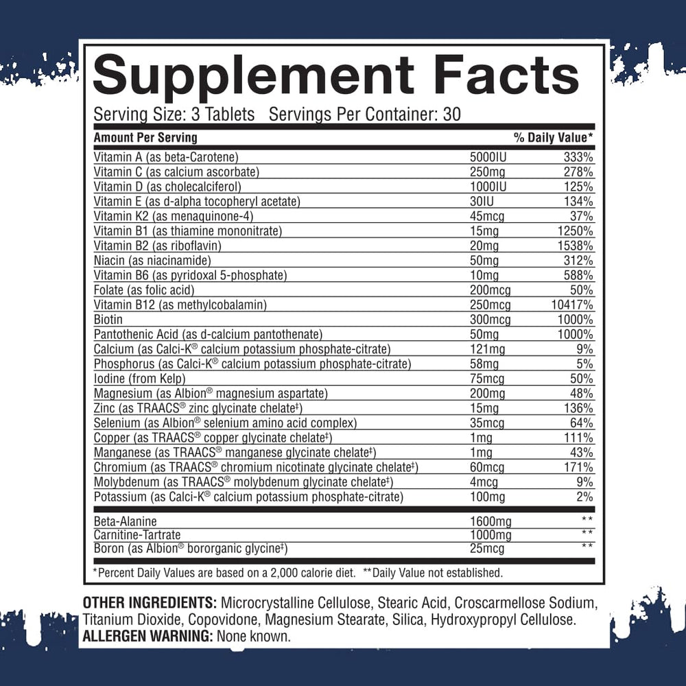 Gaspari Anavite tablets close-up highlighting amino acid blend for recovery and energy