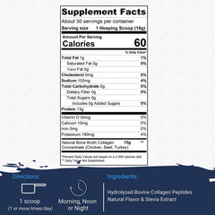 Gaspari Nutrition Bone Broth Collagen powder scoop highlights convenient 13 g protein per serving.