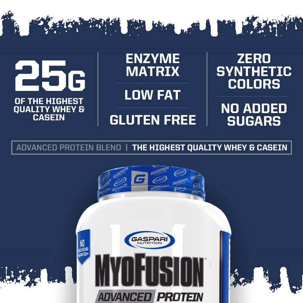 Gaspari Myofusion Vanilla Ice Cream container on shelf signaling trusted quality