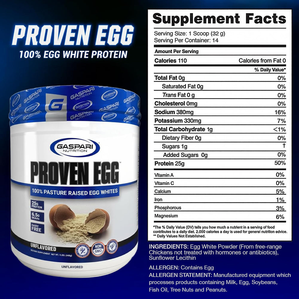Gaspari Proven Egg White Protein pour shows smooth blending in a glass.