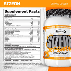 Gaspari Nutrition SizeOn orange cooler pour captures mixing for quick intra-workout use.