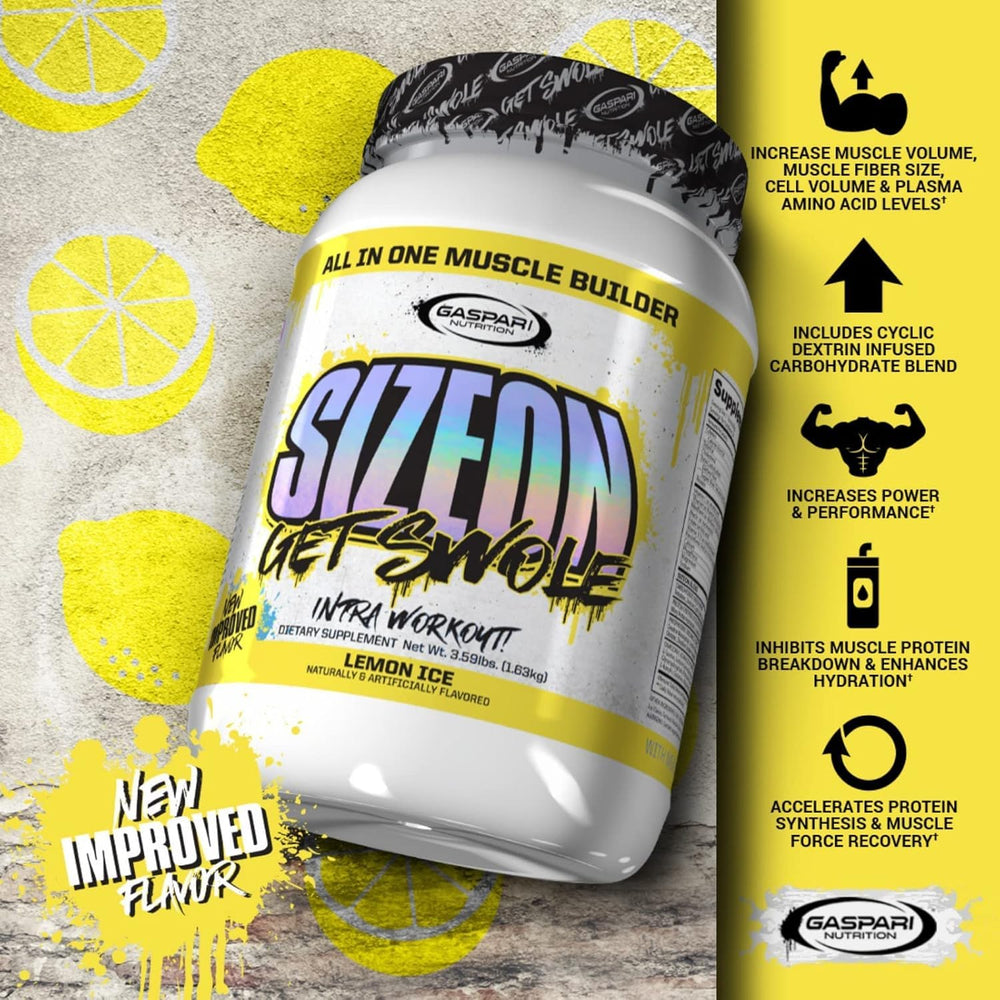 Gaspari SizeOn ingredients panel highlighting LOLA salt addition.