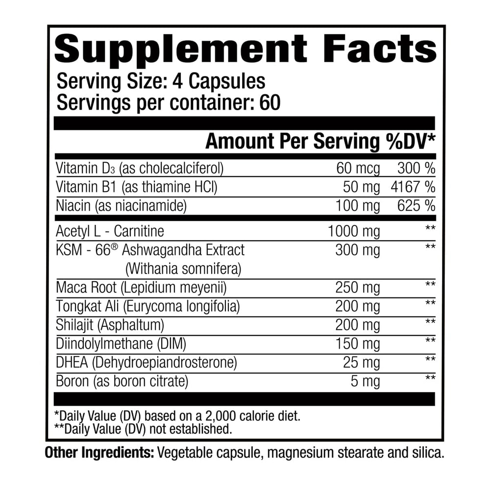 Deep Wood Libido capsules close-up showing a trusted stimulant-free formula for daily vitality.