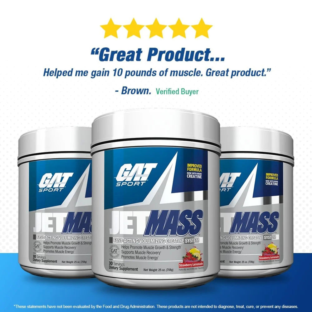 GAT SPORT JetMass serving cup emphasizes on-the-go recovery and nighttime use.