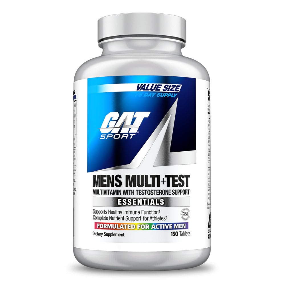 GAT SPORT Men's Multi Plus Test bottle for daily vitamin support.
