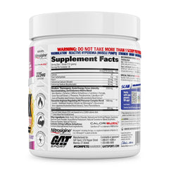 GAT SPORT NITRAFLEX Burn ingredients label highlighting key components.