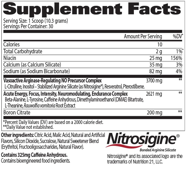 Nitraflex powder scoop highlighting single-serving potency for quick energy