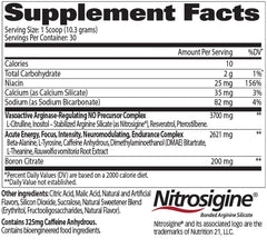 Nitraflex powder scoop highlighting single-serving potency for quick energy