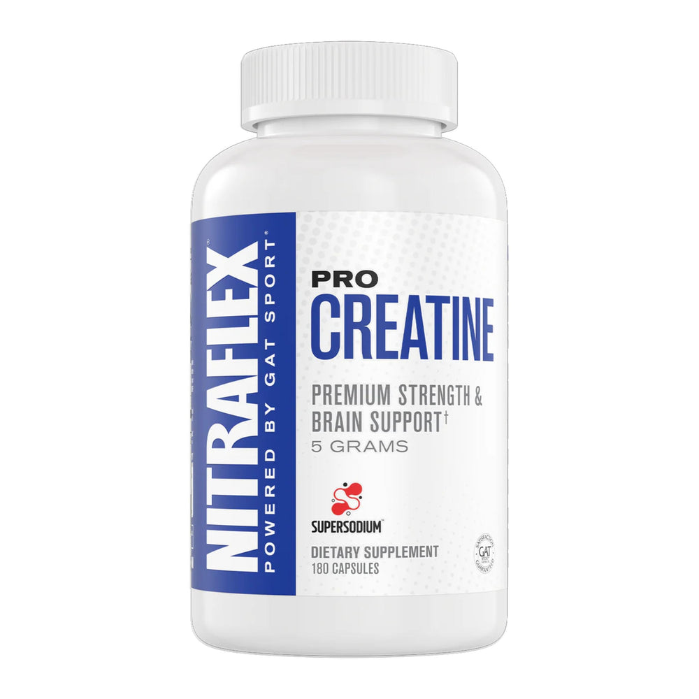 GAT SPORT Pro Creatine Capsules capsules lined up highlight daily training consistency.