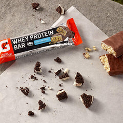 Close-up of cookies & creme bar texture