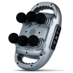 GAXEZO massage gun set front view with six heads for targeted relief.