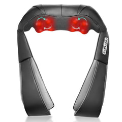 GAXEZO Shiatsu back massager with heat and rotating nodes for deep kneading relief