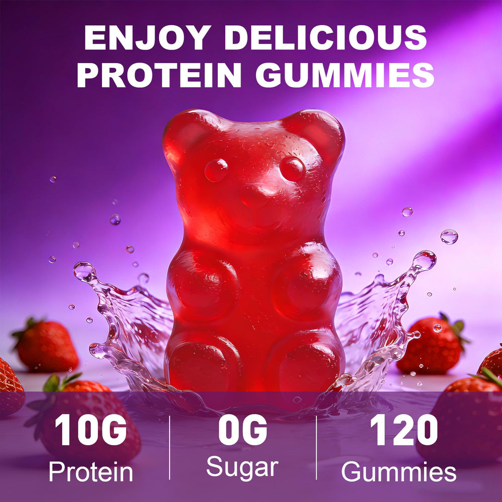 Geeoasis Whey Protein Gummies strawberry flavor for tasty on-the-go nutrition.