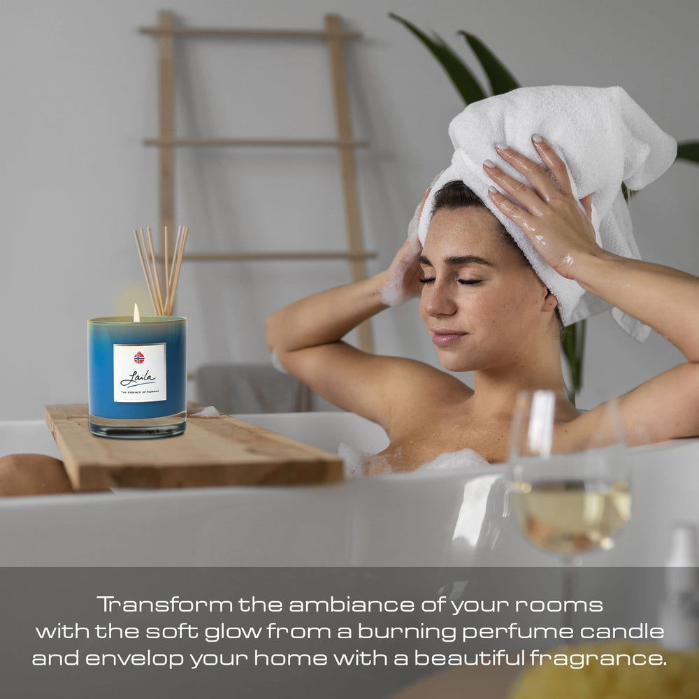 Geir Ness Laila candle with cotton wick for steady, soot-minimal burn