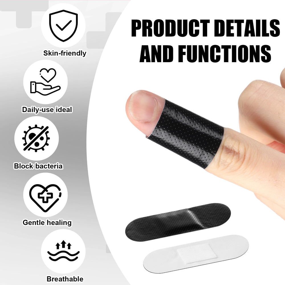 Geiserailie fingertip black bandage designed for fingers with secure grip