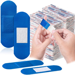 Geiserailie blue bandages 3x1 pack, highly visible for quick identification in busy kitchens.