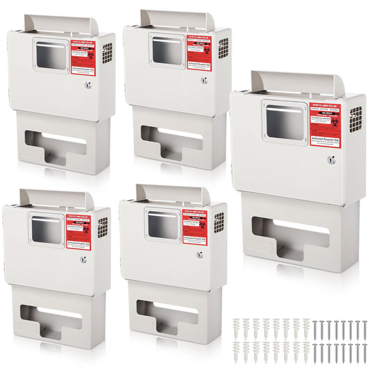Geiserailie wall-mount locking cabinet front view for secure sharps disposal