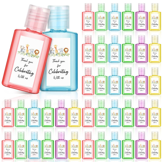 Gejoy safari animal hand sanitizer bottle, 1oz travel size for guests