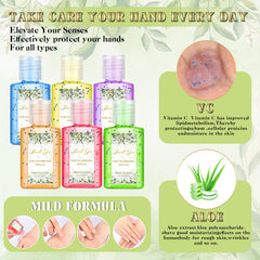 Gejoy fragrance labels showcasing six scent options for guests.