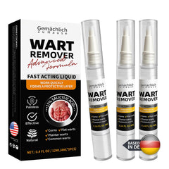 Geme4chlich Zu Hause Wart Remover pen applies precisely to the wart for targeted treatment.