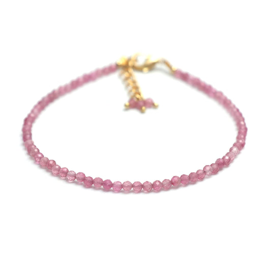 GEMPIRES NATURES TREASURE pink tourmaline beaded bracelet for daily wear.