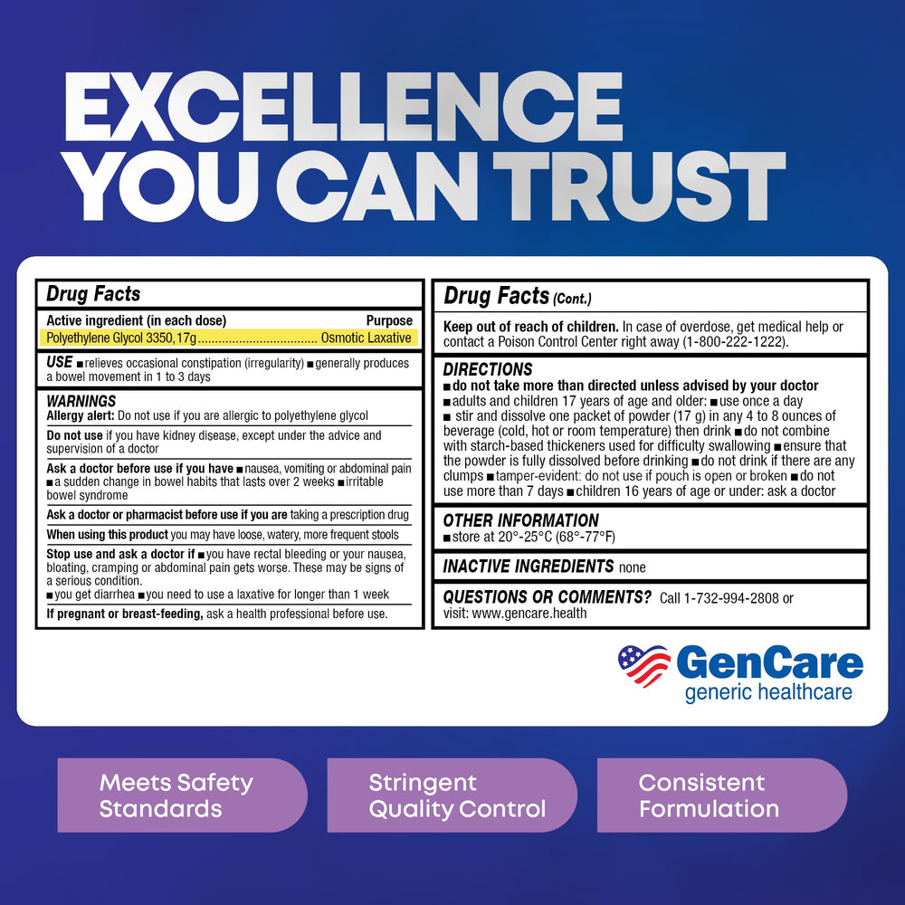 GenCare ready-to-use packets suit adults and teens 17+.