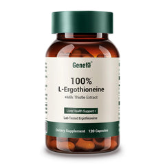 GENEIII Ergothioneine bottle showing premium capsules for daily cellular support.