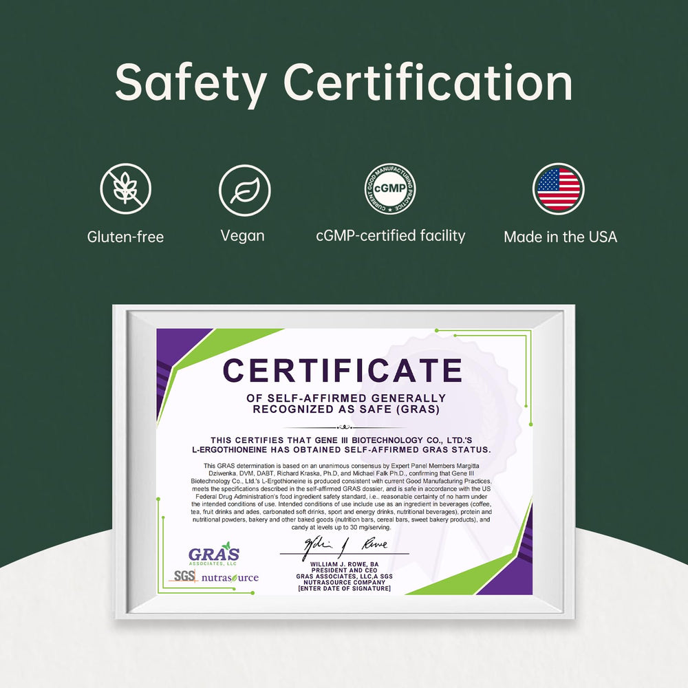 GENEIII NSF and cGMP certified facility badge on packaging.