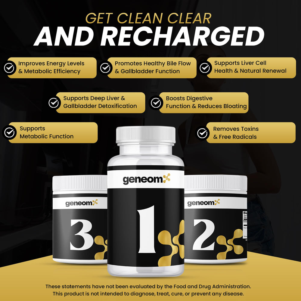 Geneomx evening powder blend for Day 5 detox routine.