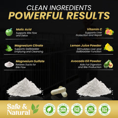 Geneomx lemon juice powder highlighting natural citrus detox support.