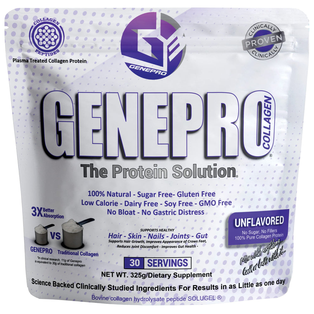 GENEPRO GEN. 3 unflavored tub for easy daily shakes.