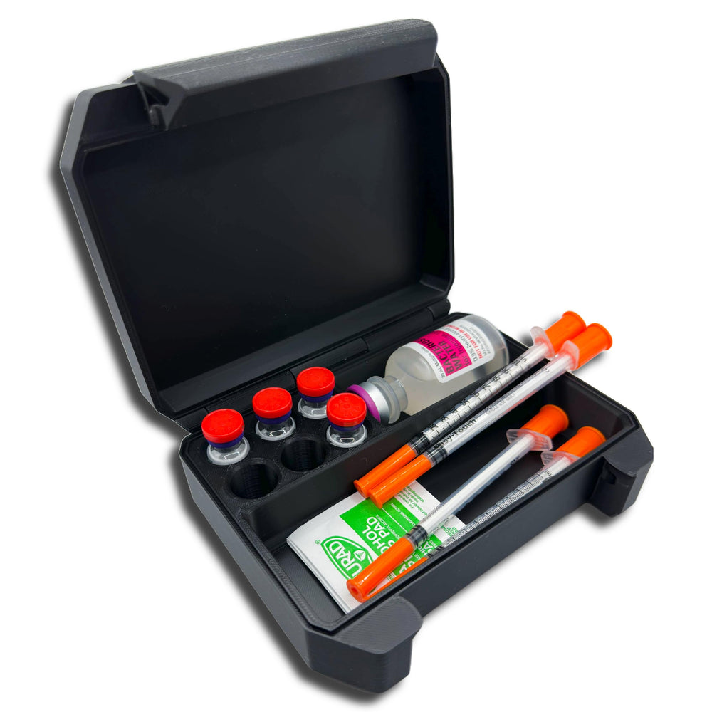 Generic 6-slot vial storage case keeps GLP-1 vials upright and protected