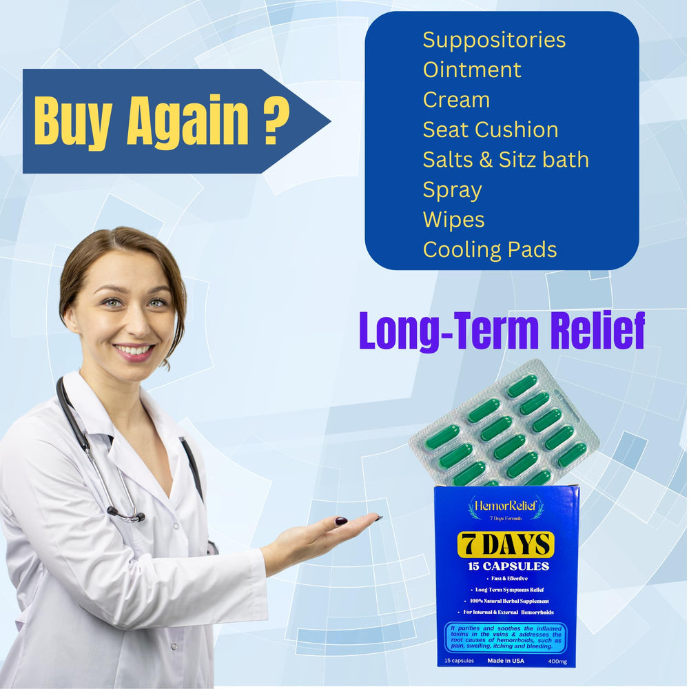 Generic 7Days hemorrhoid detox formula dosage capsules for simple daily routine.