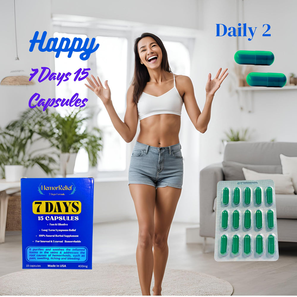 Generic 7Days hemorrhoid detox formula packaging with clean design.