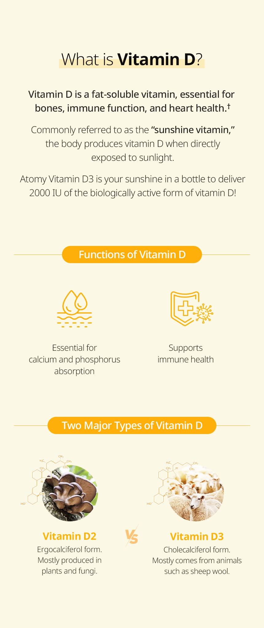 Organic certification badge on Atomy Vitamin D3 packaging