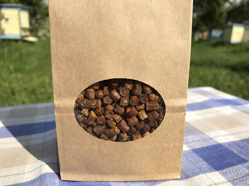 Generic Bee Bread texture close-up reveals natural pollen