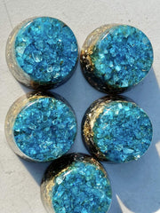 Generic Blue Topaz orgonite enhances focus in study or relaxation areas