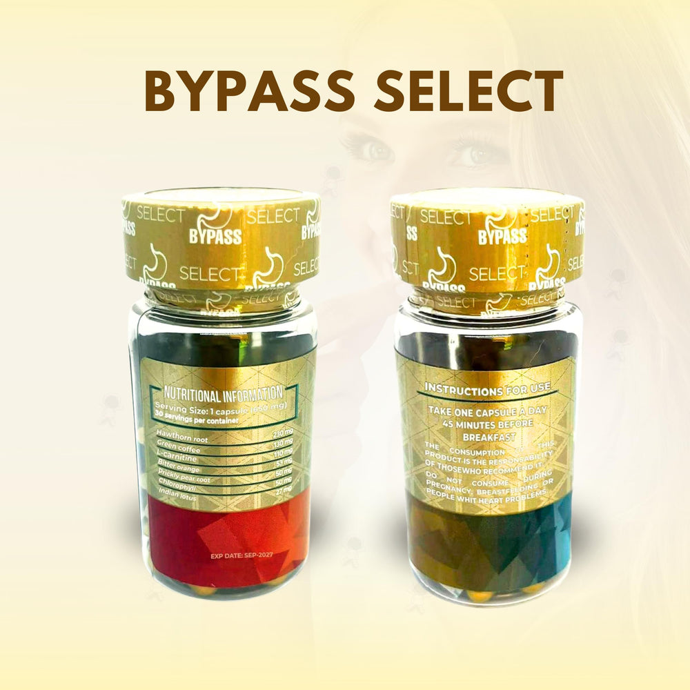 Generic Bypass Select label close-up highlighting herbal ingredients.