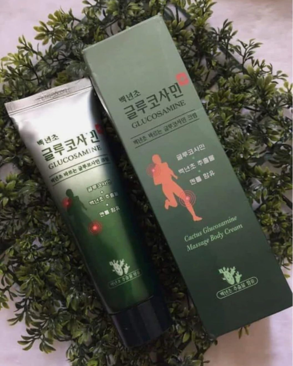 Generic Cactus Glucosamine Massage Body Cream full pack on table for home use