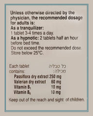 Generic Calmanervin tablets with kosher symbol indicating certification.