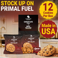 Generic Carnivore Cookies twelve-pack display, convenient weekly snack stock.