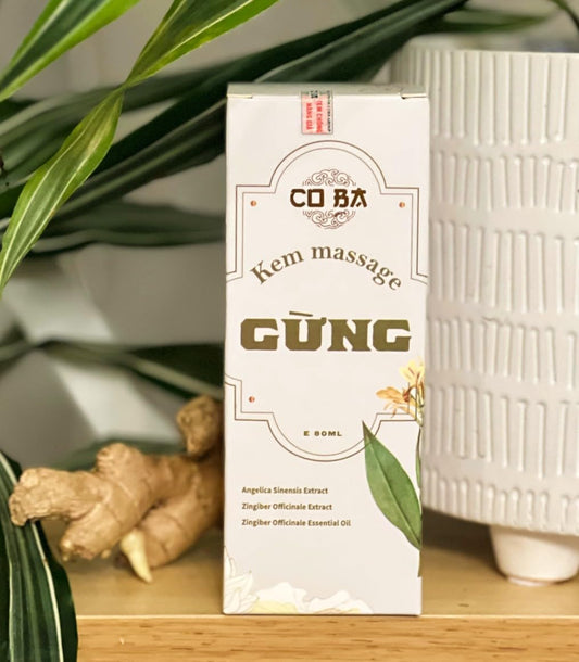 Generic CO BA Ginger Massage Cream bottle with roller for quick, targeted warmth.