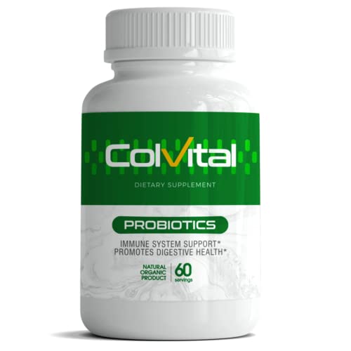 Generic Colvital probiotic bottle with 60 capsules for digestive comfort.