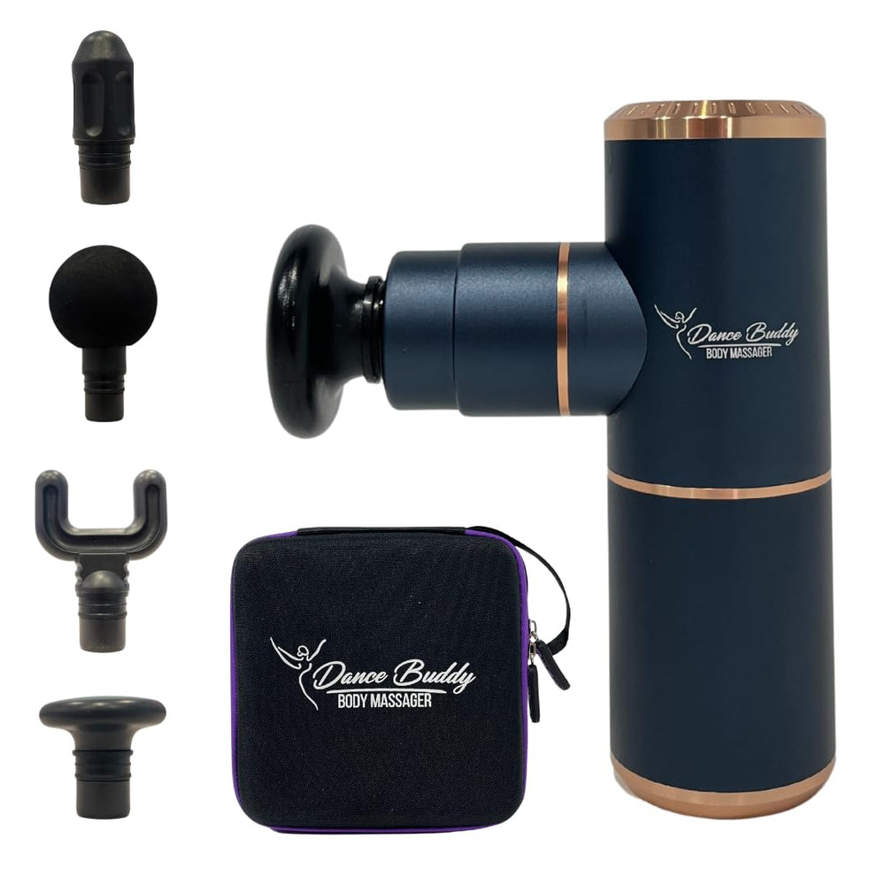 Generic Dance Buddy portable massager highlighting its compact design for on-the-go recovery