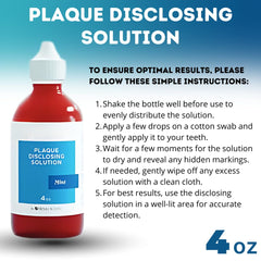 Generic disclosing solution reveals plaque areas for targeted brushing guidance.