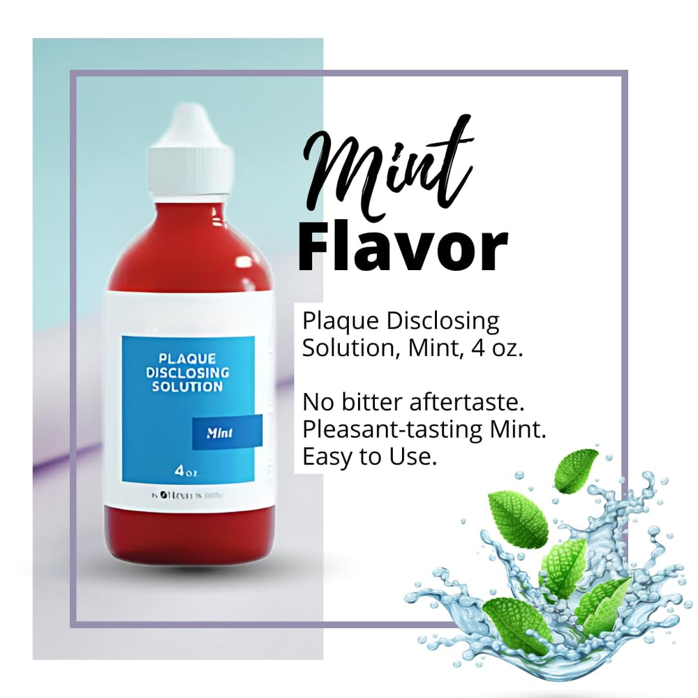 Generic Disclosing Solution mint label highlighting refreshing flavor for easy use.